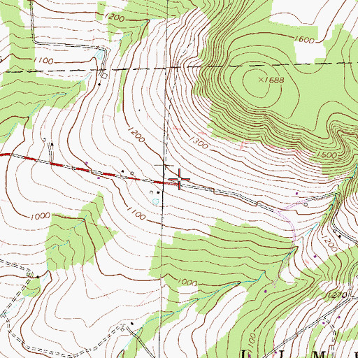 Topographic Map of Riedy School, PA