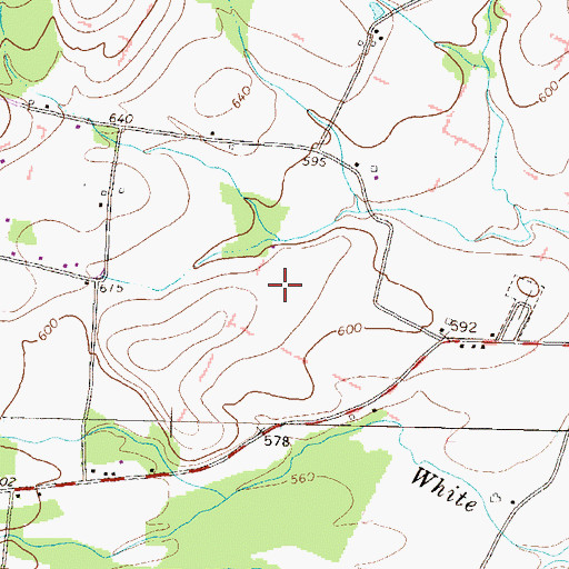 Topographic Map of Hillside School, PA