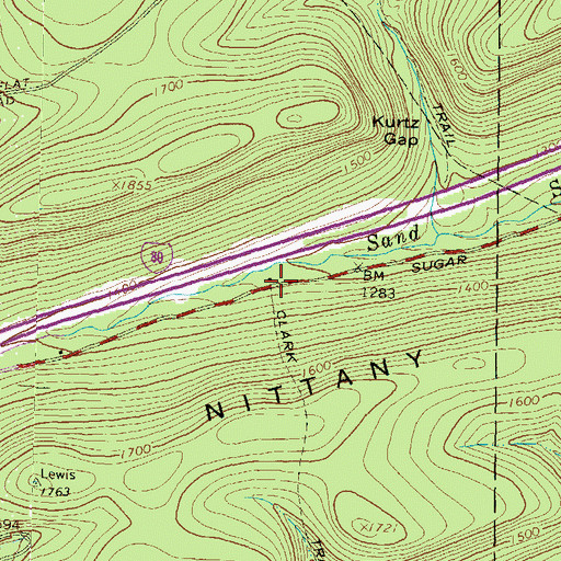 Topographic Map of Sand Spring Camp, PA