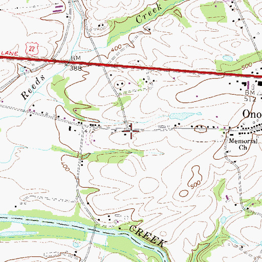 Topographic Map of Franklin School, PA