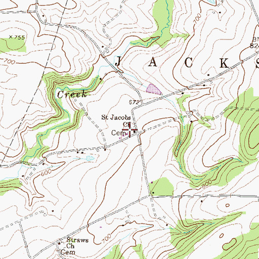 Topographic Map of Miller School, PA