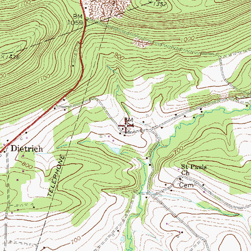 Topographic Map of Snyder School, PA