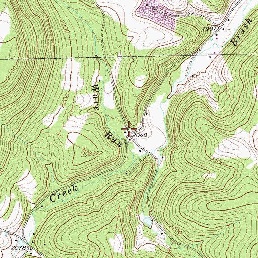 Topographic Map of Brush Creek School, PA