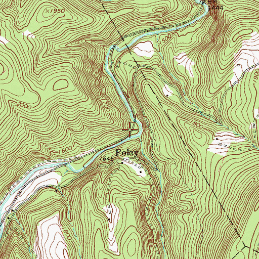 Topographic Map of Becks Cut Station (historical), PA