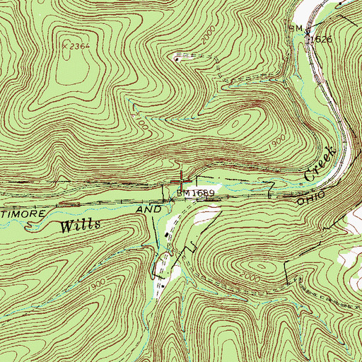 Topographic Map of Roddys Station, PA