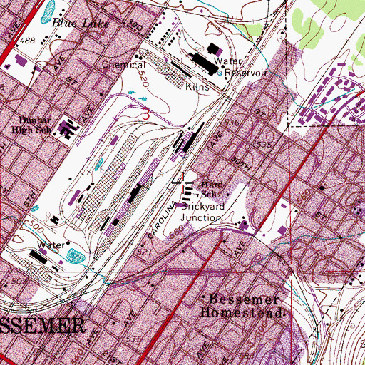 Topographic Map of Hard Elementary School, AL