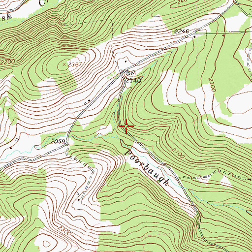 Topographic Map of Bradigum School, PA