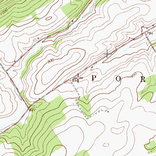 Topographic Map of Cedar Spring School (historical), PA