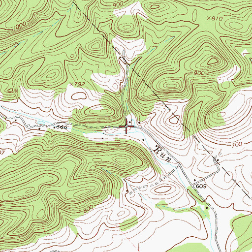 Topographic Map of Masden Run School, PA