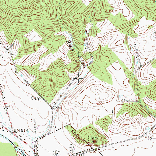 Topographic Map of Sugar Run School, PA