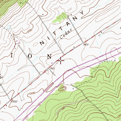 Topographic Map of Frame School, PA