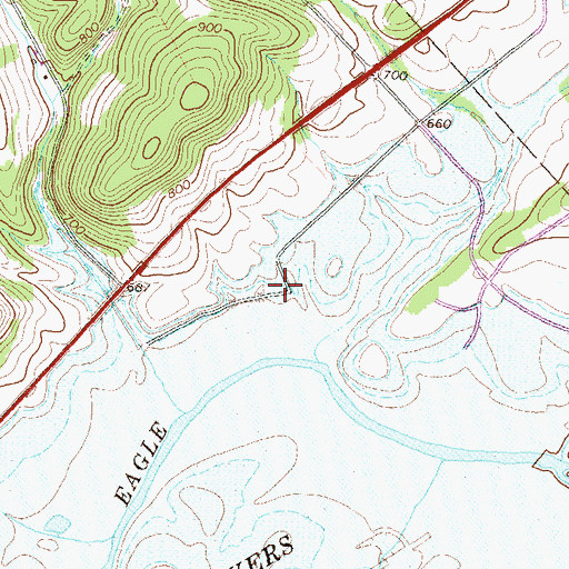 Topographic Map of Pleasant View School (historical), PA