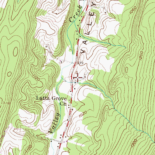 Topographic Map of Latta Grove, PA