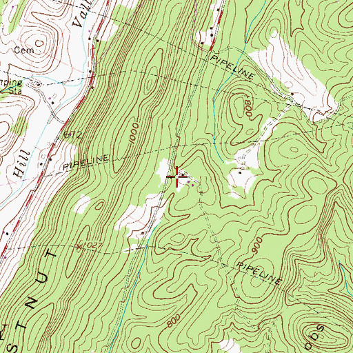 Topographic Map of Chestnut Grove School, PA
