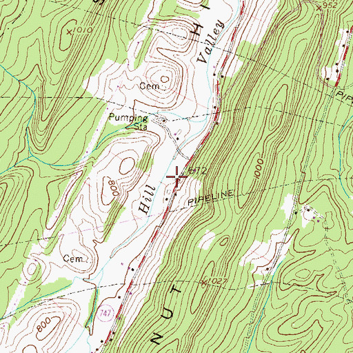 Topographic Map of Lower Hill Valley School, PA