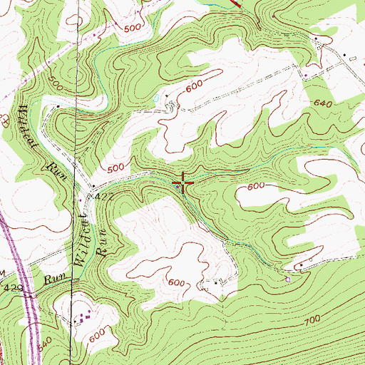 Topographic Map of Owl Hollow School, PA