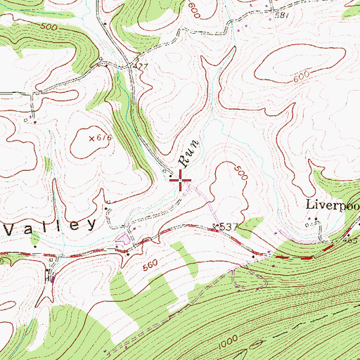Topographic Map of Barger Run, PA