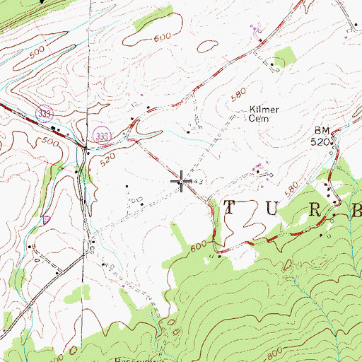 Topographic Map of Mount Hope School, PA