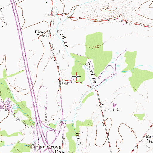 Topographic Map of Olive Branch School, PA