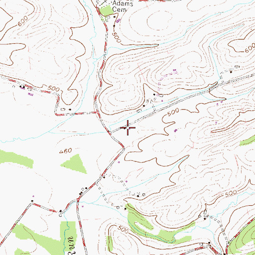 Topographic Map of Red Rock School, PA