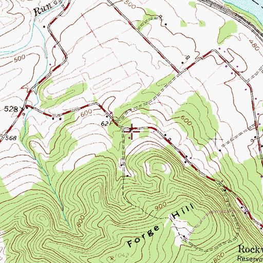 Topographic Map of Muddy Run School, PA