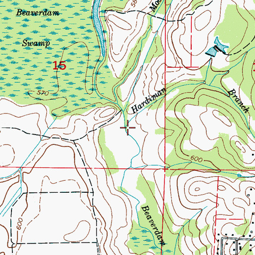 Topographic Map of Hardiman Branch, AL