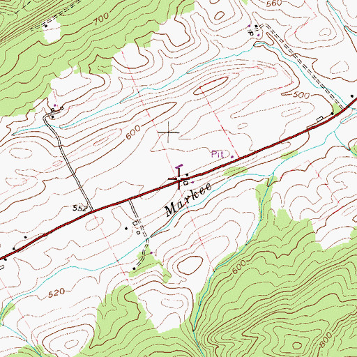 Topographic Map of Markee School, PA