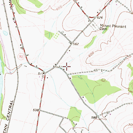 Topographic Map of Pleasant View School, PA