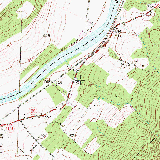 Topographic Map of Huffman School, PA