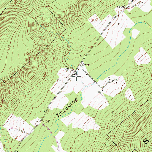 Topographic Map of Byron Church, PA