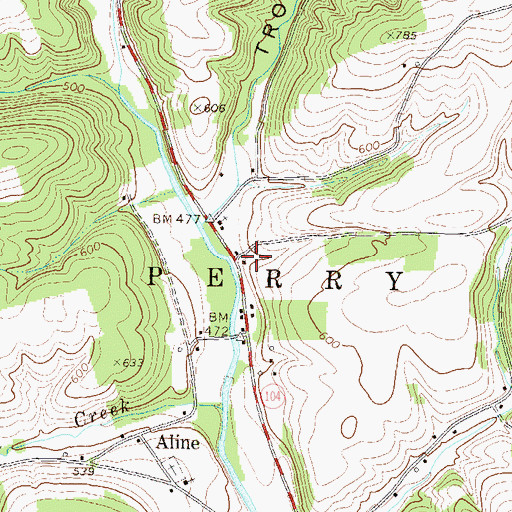 Topographic Map of Troutwell, PA