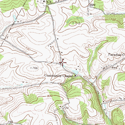 Topographic Map of Houtz School, PA