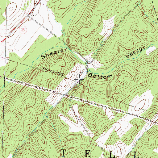 Topographic Map of Colter School, PA