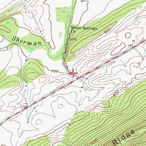 Topographic Map of Red Hill School, PA