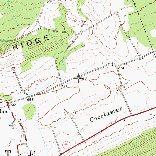 Topographic Map of Redbank School, PA