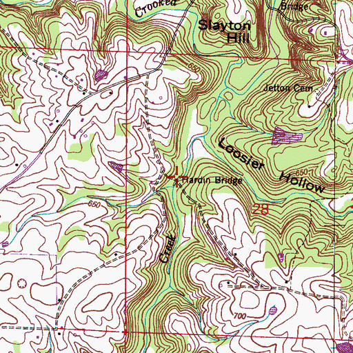 Topographic Map of Hardin Bridge, AL