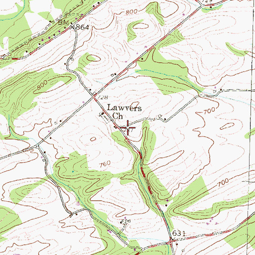 Topographic Map of Snook, PA