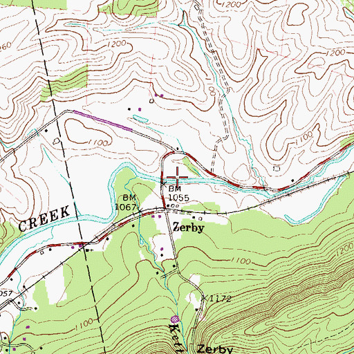 Topographic Map of Gentzel School, PA