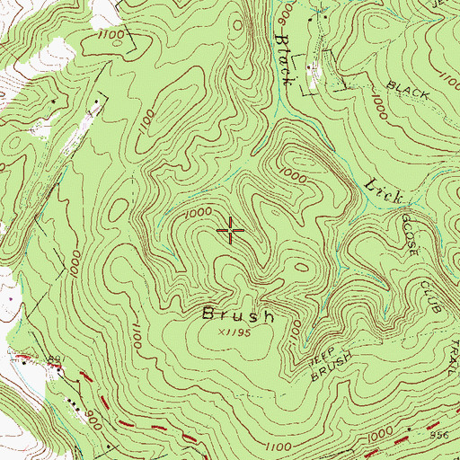 Topographic Map of Brush Ridge School, PA
