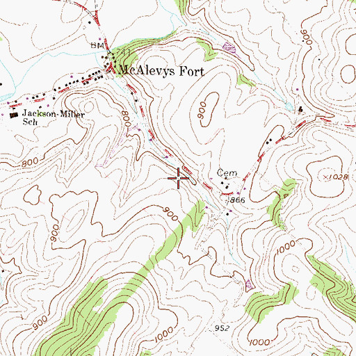 Topographic Map of Stone Valley School, PA