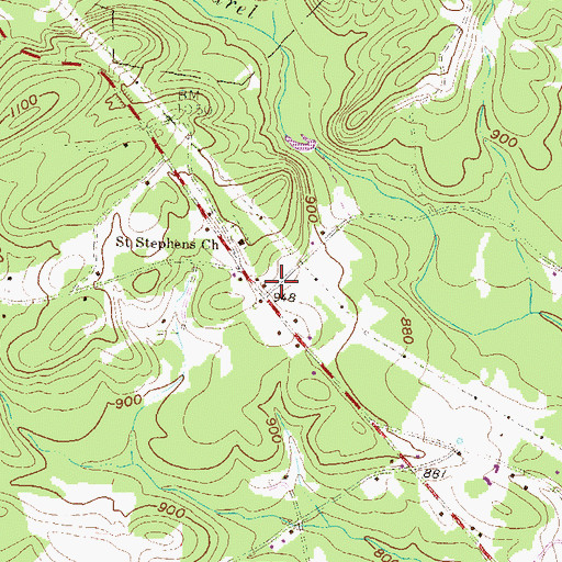 Topographic Map of Steffey School, PA