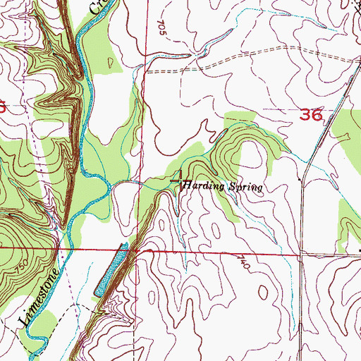 Topographic Map of Harding Spring, AL