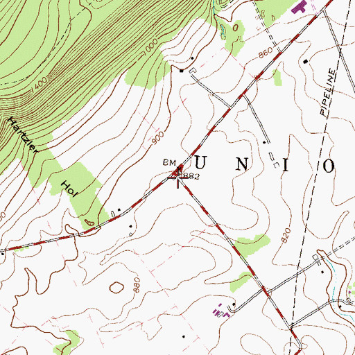 Topographic Map of Gap School, PA