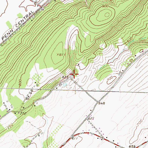Topographic Map of Maple Grove School, PA