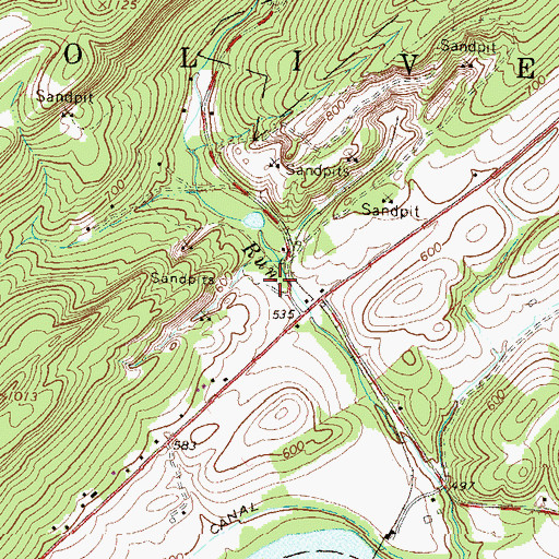 Topographic Map of Locust Grove School, PA