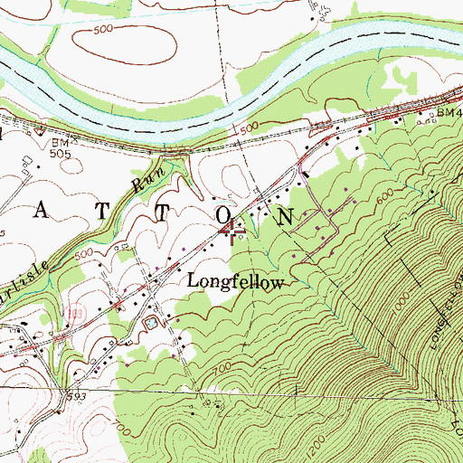Topographic Map of Longfellow School, PA