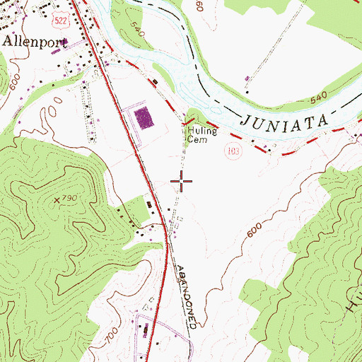 Topographic Map of Yuling School (historical), PA