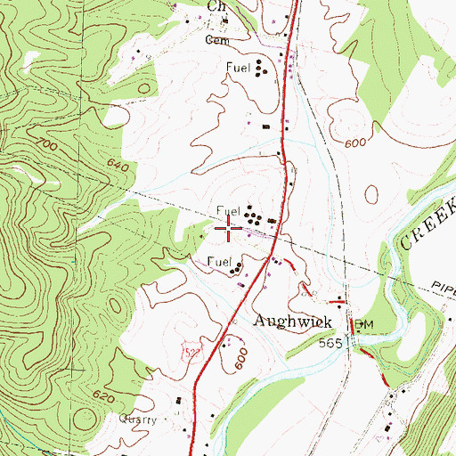 Topographic Map of Gluck School (historical), PA