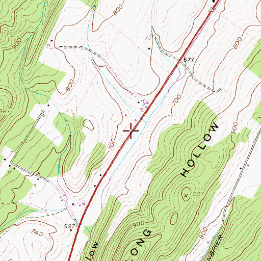 Topographic Map of Long Hollow School (historical), PA