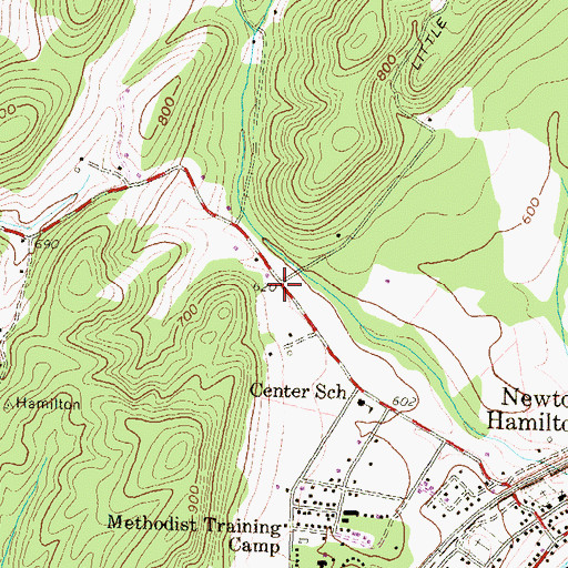 Topographic Map of Center School (historical), PA